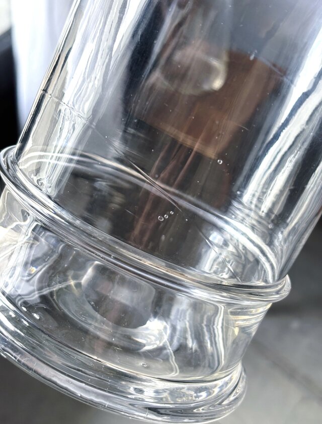 ガラス ボンボニエール 蓋付 ポット キャニスター h26.3cm フランス