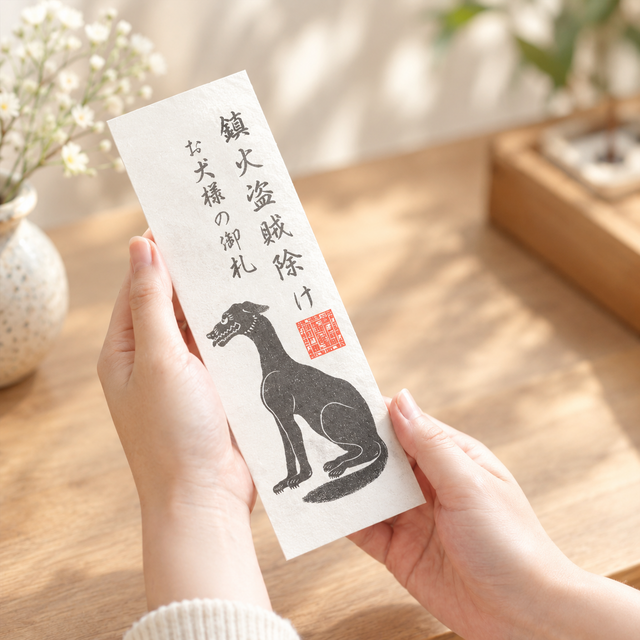 お犬様・御神札』☆火災盗難防止！☆邪気の侵入を防ぐ御守り！☆魔物を