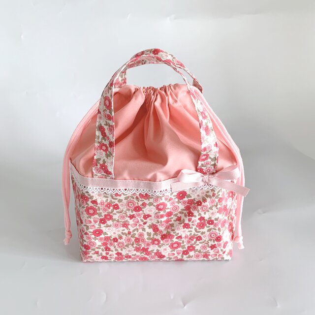 保温保冷タイプお弁当袋　ピンク花期