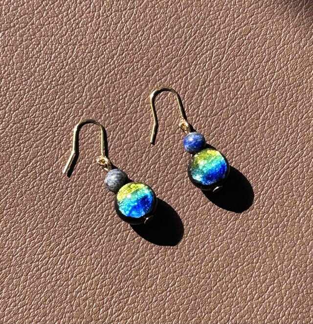 蓄光　ケラママリン　ピアス　沖縄発