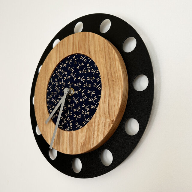 甲州印伝クロック：とんぼ青・白 No.01085 | iichi 日々の暮らし