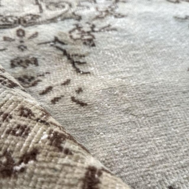 113×169.5淡いグリーン　オーバーダイ　メダリオン　トルコヴィンテージラグ 113×169.5淡いグリーン オーバーダイ メダリオン トルコ