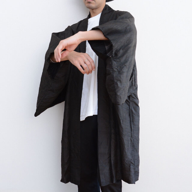 昭和中期 男性用羽織 羽裏スズメと花 コレクション向け ジャパンヴィンテージ