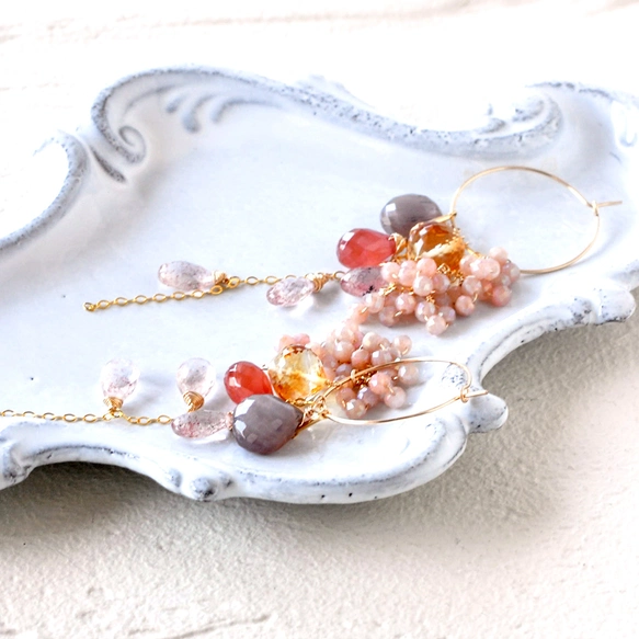 Meltie couleur メルティーカラーの秋色のフープピアス ―14kgf | iichi