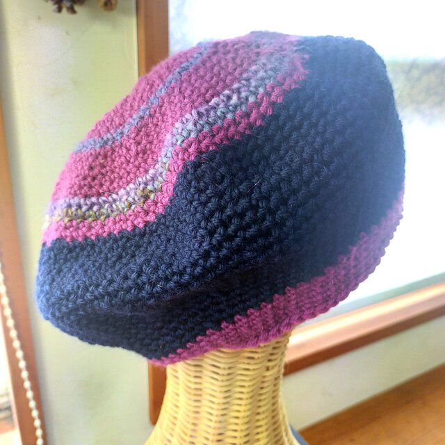 送料無料　あったかウールのベレー