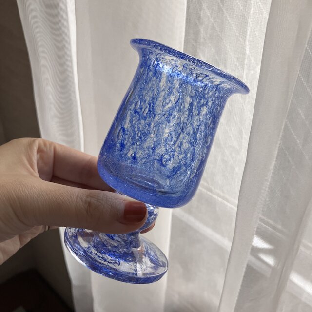北欧＊小さなブルーのゴブレット/ヴィンテージガラス | iichi 日々の