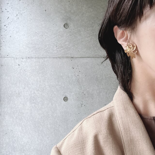 YM167-【 Monet 】モネ・ヴィンテージイヤリング Gold Tone Openwork