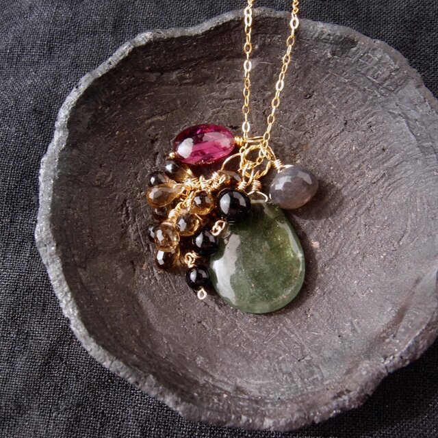 【K14gf】Charm Set・Necklace／チャームセット（Green Apatite）ネックレス用