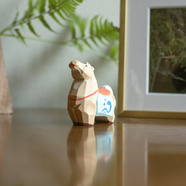 一月セール 木彫り 午年 上原工芸 干支 午 馬 奈良一刀彫 畑村龍哉 木地 小サイズ 正月飾り 木彫り 伝統