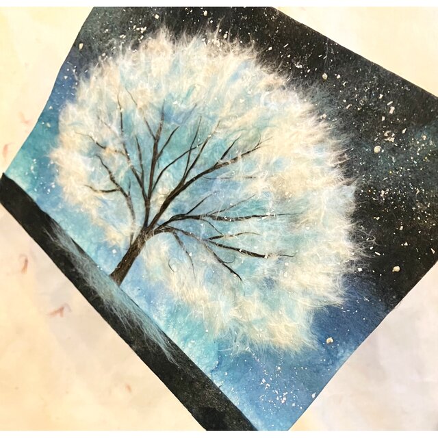 【ちぎり絵】「映(はえる)」　ノウゼンカズラ　ハンドメイド　(P 10)　彩りを 和紙のちぎり絵 貼り絵 ハンドメイド【個別売可能】 - メルカリ