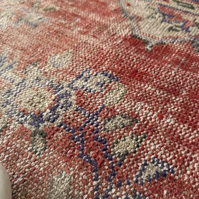 59×112 アンティークレッド×ブルー 擦れシャビー トルコヴィンテージ