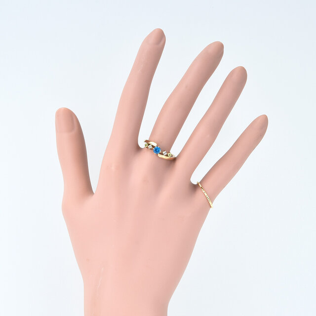 ビズー　Bizoux K10YG ネオンブルーアパタイト　リング　アナイス　9号 ビズー公式】アパタイト ラウンドカット K18(18金) リング