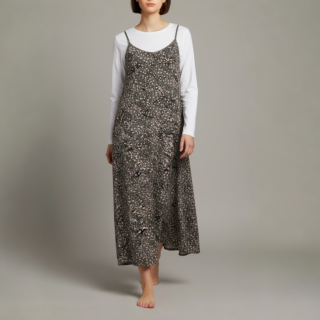 キャミソールワンピース【送料込み】着物リメイクリメイク　ネイビー