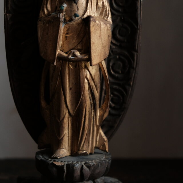 特価15000円→8500円】味のあるお品物◇観音菩薩像 木仏 置物