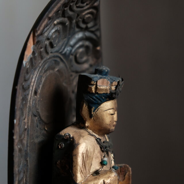 特価15000円→8500円】味のあるお品物◇観音菩薩像 木仏 置物