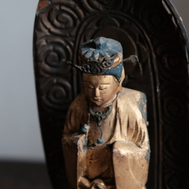 特価15000円→8500円】味のあるお品物◇観音菩薩像 木仏 置物