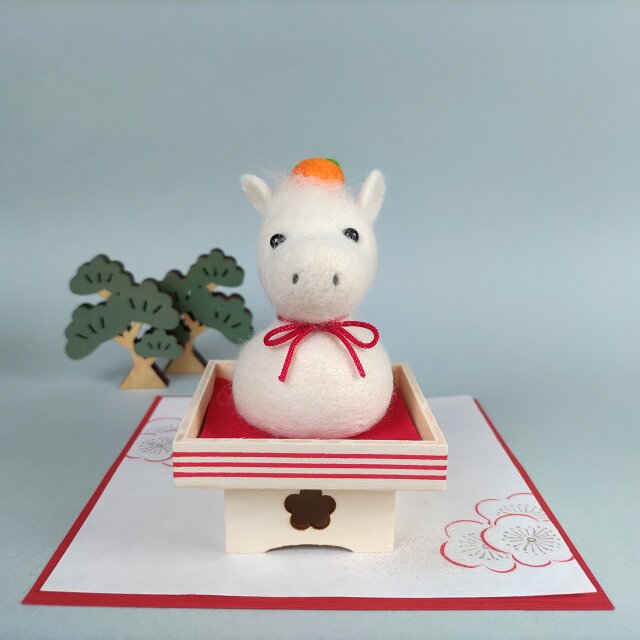 【受注制作】2026(午年) 鏡餅な午さんのお正月飾り☆羊毛フェルト