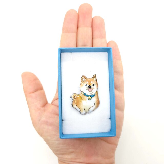 柴犬（2023B）の七宝焼ブローチ【受注制作】 | iichi 日々の暮らしを