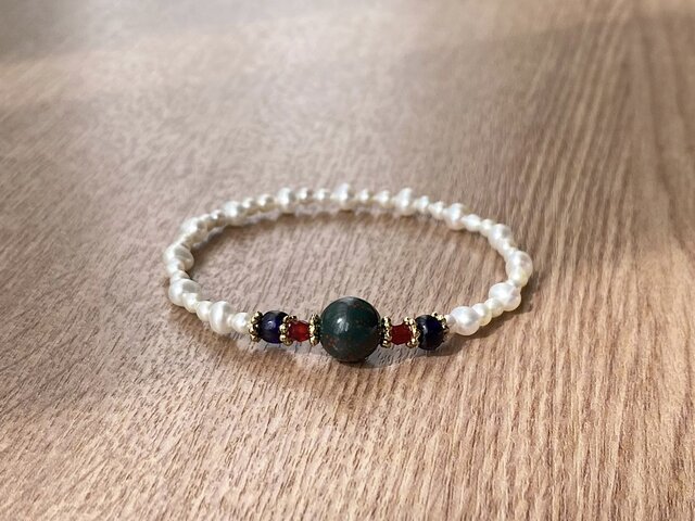 ビーズブレスレット No.102ヴィンテージビーズ クリスタル オパール ビーズブレスレット No.136 オパール 天然石 ヴィンテージビーズ