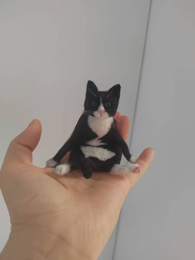 [オーダーメイド] 羊毛フェルト 猫 ネコ、ペット ぬいぐるみ、うちの子 人形 似顔絵、愛猫 誕生日 プレゼント、猫好き 贈り物