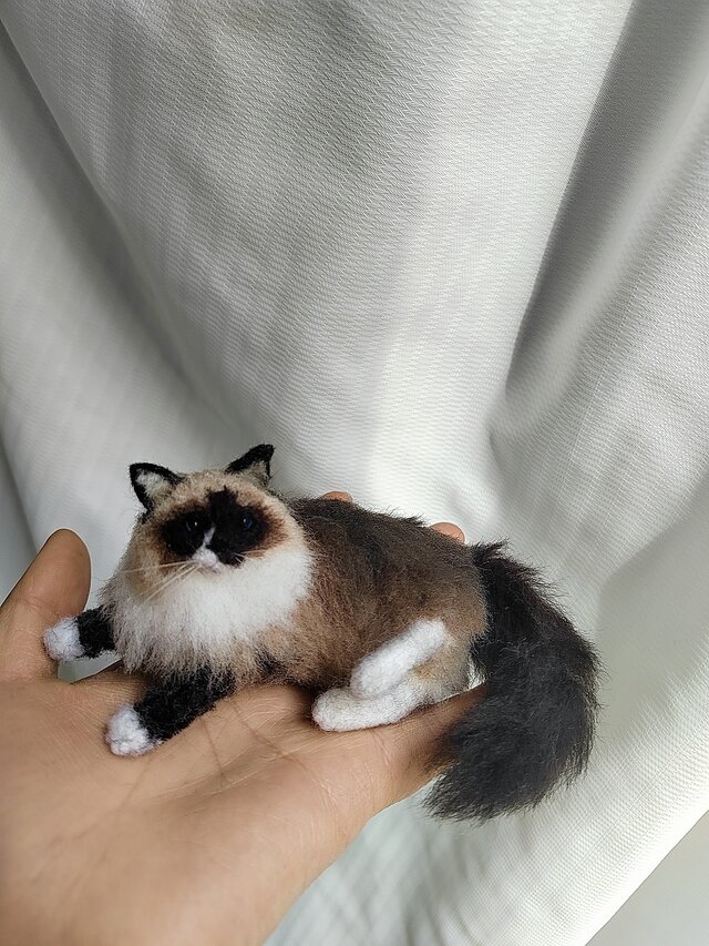 オーダーメイド 写真から制作 愛猫ぬいぐるみ 羊毛フェルト そっくりオーダー 羊毛フェルト 愛猫 そっくり オーダーメイド｜写真から作る 猫