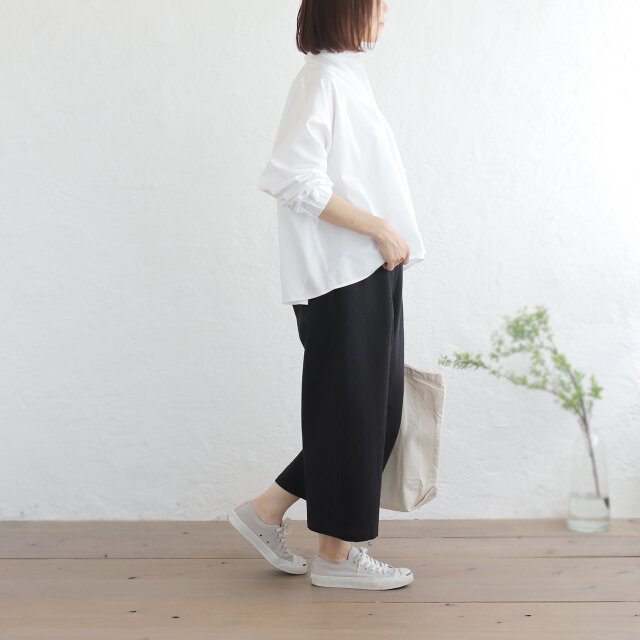 足元すっきり 桐七炊きコットンリネン クロップドパンツ キレイめにも