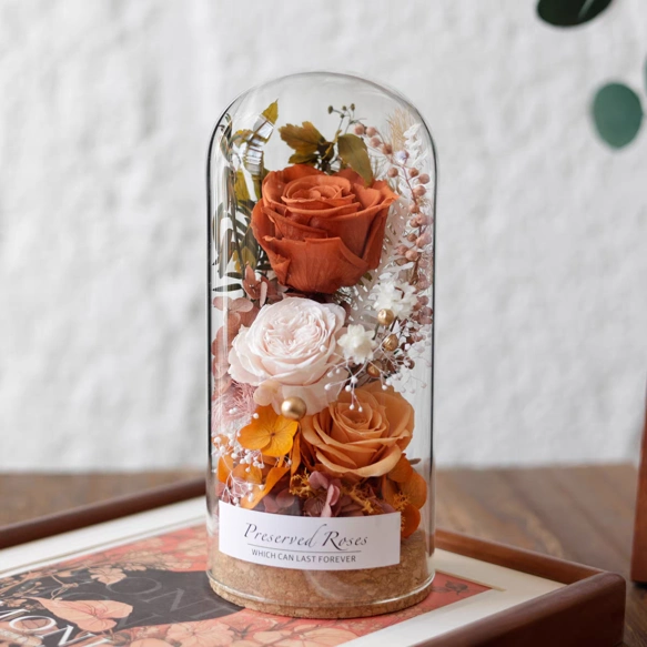 プリザーブドフラワー アレンジメント 美しいムード ドライフラワー 薔薇 ローズ 花 開店祝い 開業祝い 記念日 誕生日のコピー