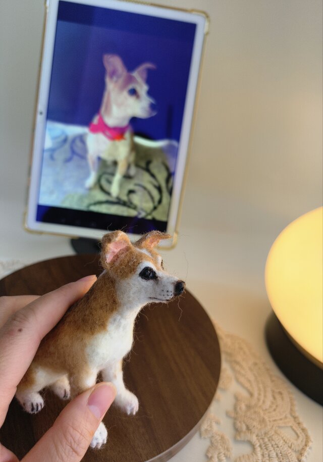 2026.08再開予定★羊毛フェルト愛犬オーダー(顔のみ/フレーム付) 羊毛フェルト 愛犬 そっくり オーダーメイド｜写真から作る 犬