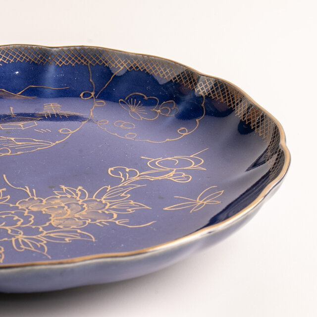 古伊万里 瑠璃金彩牡丹文 7寸皿5枚 江戸時代 無傷 古伊万里 瑠璃釉金彩山水牡丹文七寸皿 明治時代 D717 | iichi 日々の