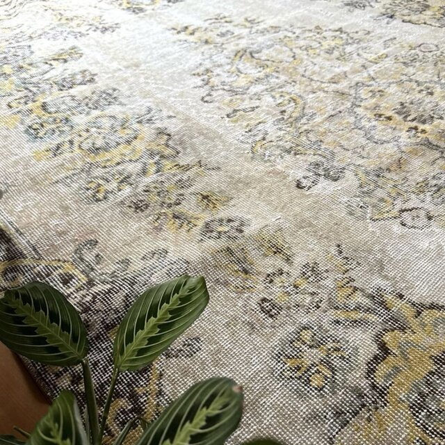 117×218美品　優しいベージュ　フローラルメダリオン　トルコヴィンテージラグ 117×218美品 優しいベージュ フローラルメダリオン トルコ