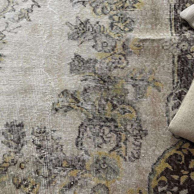 大判176×283 メダリオン 淡いベージュ×ブラウン トルコ