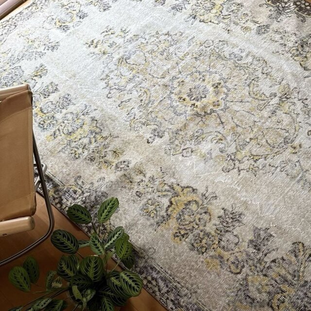 ベージュメダリオン　ヴィンテージラグ　トルコラグ ベージュ メダリオンヴィンテージラグ トルコラグ ヴィンテージ