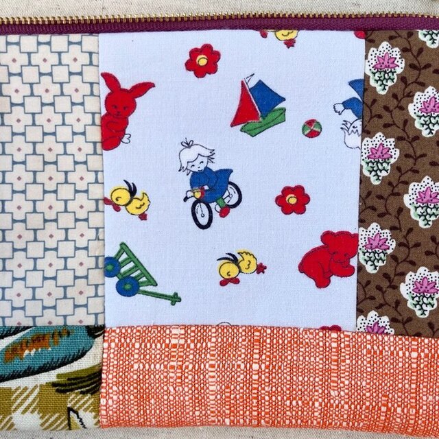 送料無料】パッチワークポーチ 通帳ケース 子ども部屋とおもちゃの