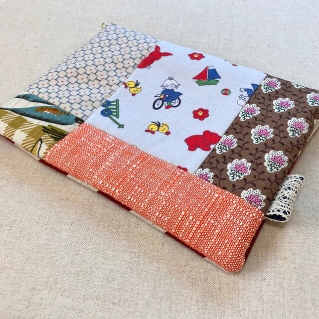 送料無料】パッチワークポーチ 通帳ケース 子ども部屋とおもちゃの
