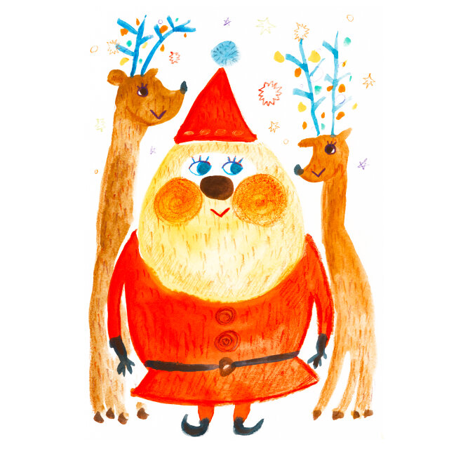 クリスマスツリーとトナカイのタペストリー クリスマスツリータペストリー（大）：さこももみ | nunocoto