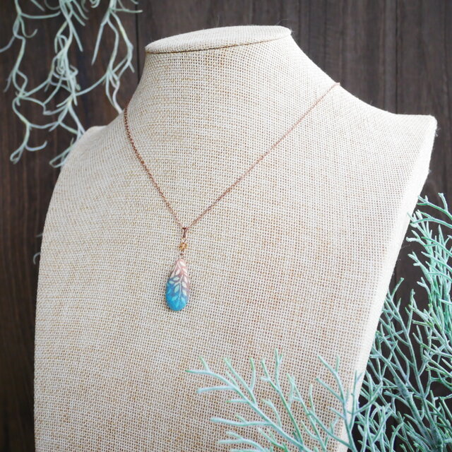 陶器ネックレス このは no.12 mixed blue | iichi 日々の暮らしを