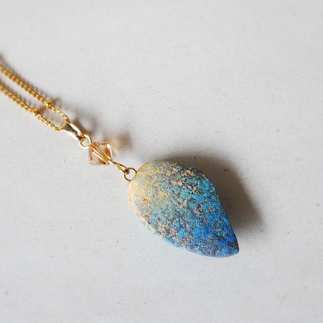 陶器ネックレス このは no.12 mixed blue | iichi 日々の暮らしを