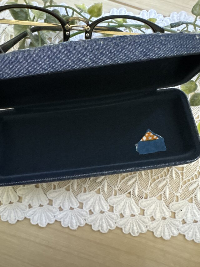 ✳︎ハンドメイド☆ミナペルホネンメガネケース 蝶々hütteスカイフル