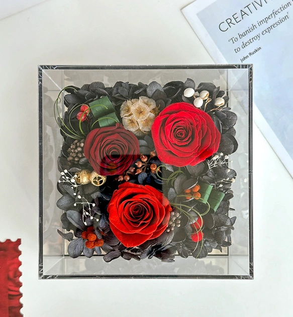 プリザーブド、フラワー、アレンジメント、打ち明ける、ドライフラワー、薔薇 ローズ、結婚祝い 記念日、誕生日