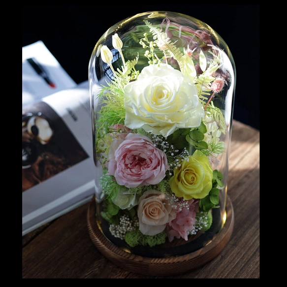 プリザーブドフラワー アレンジメント 熱意 ドライフラワー 薔薇 ローズ 花 開店祝い 開業祝い 記念日 誕生日のコピーのコピー