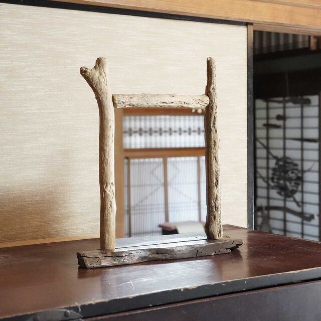 お部屋のポイントに 流木鏡 流木のミラー 卓上ミラー 壁掛けミラー