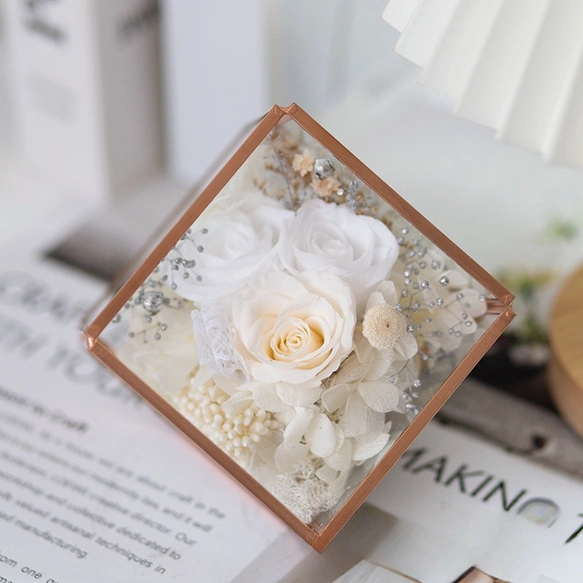 プリザーブド、フラワー、アレンジメント、小さな願い、ドライフラワー、薔薇 ローズ、結婚祝い 記念日、誕生日のコピー