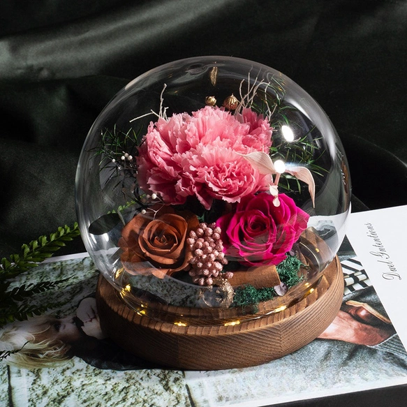 プリザーブドフラワー アレンジメント 母の誕生日 無限の ドライフラワー カーネーション 薔薇 ローズ 花