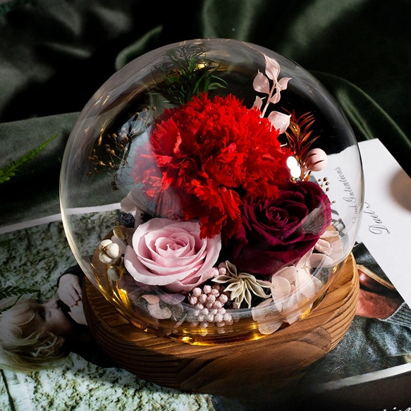 プリザーブドフラワー アレンジメント 母の誕生日 無限の ドライフラワー カーネーション 薔薇 ローズ 花