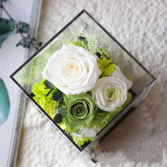 プリザーブド、フラワー、アレンジメント、庭、ドライフラワー、薔薇 ローズ、結婚祝い 記念日、誕生日のコピー