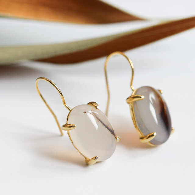 Silver925 × 18KGP｜モンタナモスアゲート【C】モダンな個性が光る