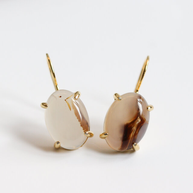 Silver925 × 18KGP｜モンタナモスアゲート【C】モダンな個性が光る