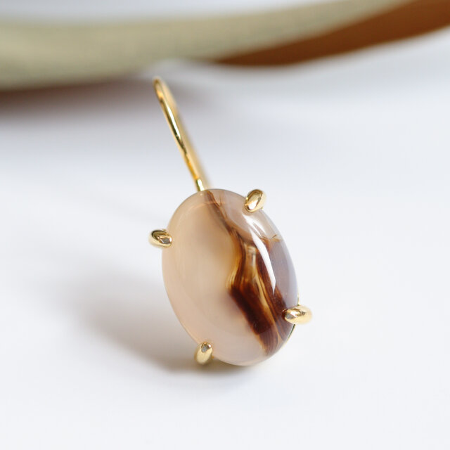 Silver925 × 18KGP｜モンタナモスアゲート【C】モダンな個性が光る