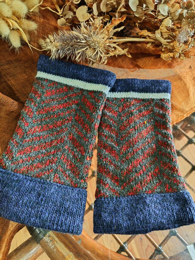 ギフト ネックウォーマー アームウォーマー set / クリスマス プレゼント 贈り物 マフラー 手袋 ウール 編み物