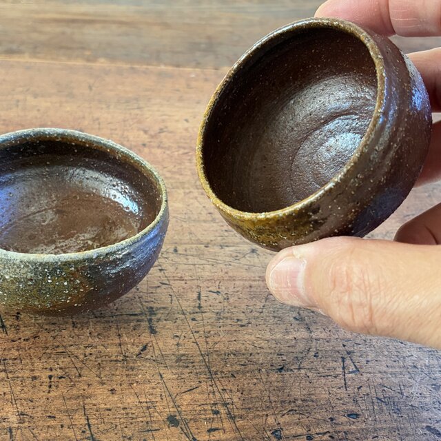酒器セット（片口＋ぐい吞み2個） 灰被り片口 焼締 和陶器 陶器 晩酌